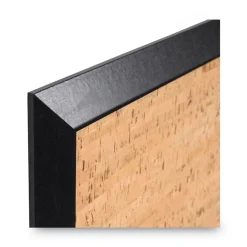 Online 36 in. x 24 in. Natural Cork Bulletin Board - Tan Surface/Black Wood Frame Office Presentation Supplies