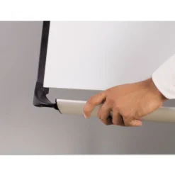 29 in. x 41 in. Platinum Mobile Easel - White Surface/Black Plastic Frame Office Presentation Supplies