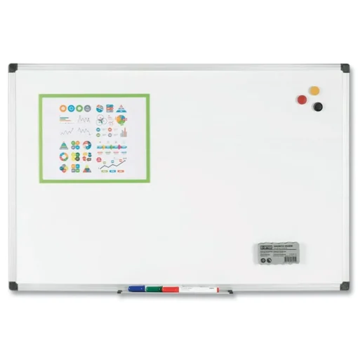 Hot 36 in. x 48 in. Porcelain Value Dry Erase Board - White Surface/Satin Aluminum Frame Office Presentation Supplies