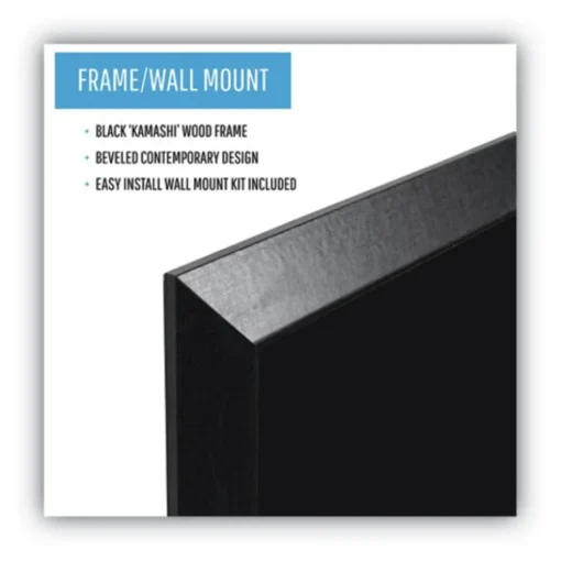 Discount 36 in. x 24 in. Wood Frame Kamashi Wet-Erase Board - Black Office Presentation Supplies