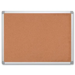 Discount Earth 24 in. x 18 in. Cork Board - Tan Surface/Satin Aluminum Frame Office Presentation Supplies