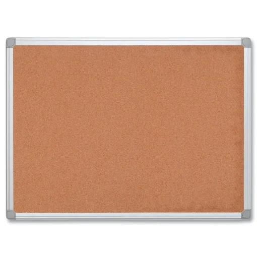 Discount Earth 24 in. x 18 in. Cork Board - Tan Surface/Satin Aluminum Frame Office Presentation Supplies