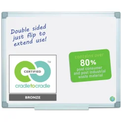 Best Earth Silver 36 in. x 24 in. Easy Clean Dry Erase Boards - White Surface/Satin Aluminum Frame Office Presentation Supplies
