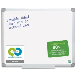 Best Earth Silver 36 in. x 24 in. Easy Clean Dry Erase Boards - White Surface/Satin Aluminum Frame Office Presentation Supplies