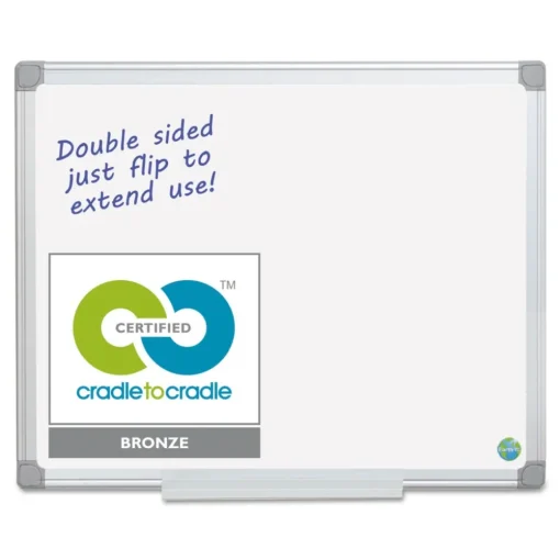 Best Earth Silver 36 in. x 24 in. Easy Clean Dry Erase Boards - White Surface/Satin Aluminum Frame Office Presentation Supplies