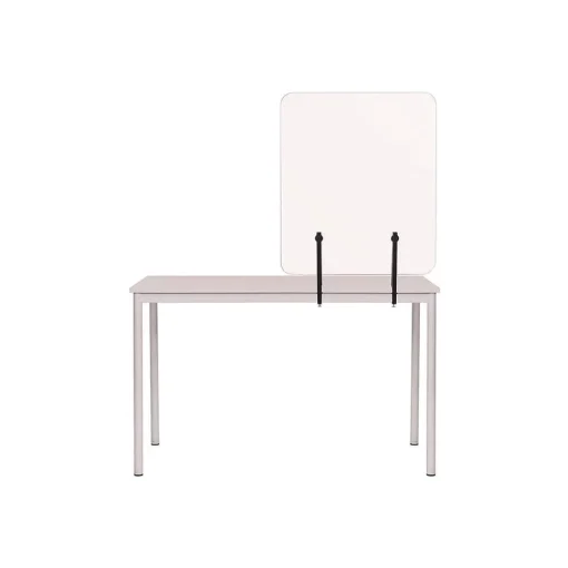 Discount GL2001393 Protector Series 35.4 in. x 0.16 in. x 35.4 in. Frameless Glass Desktop Divider - Clear/Aluminum (1/Carton) Office Furniture & Lighting
