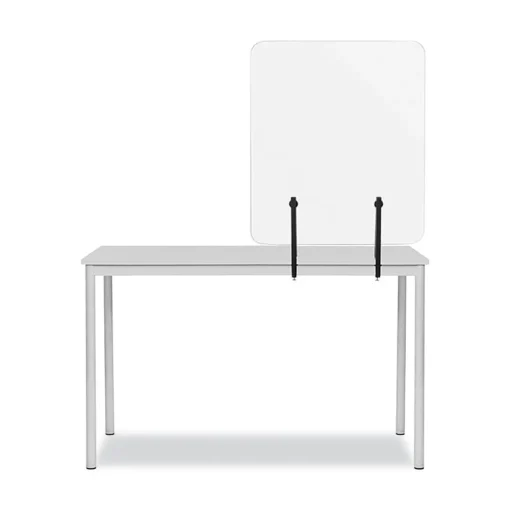 New GL0801393 Protector Series 47.2 in. x 0.16 in. x 35.4 in. Frameless Glass Desktop Divider - Clear/Aluminum (1/Carton) Office Furniture & Lighting