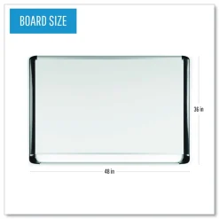 Outlet Gold Ultra 48 in. x 36 in. Aluminum Frame Magnetic Dry Erase Board - White/Black Office Presentation Supplies