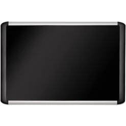 Discount SoftTouch 48 in. x 36 in. Aluminum Frame Fabric Surface Bulletin Board - Black Office Presentation Supplies