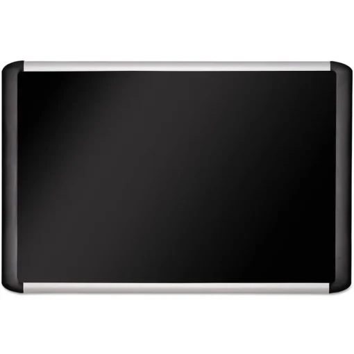 Discount SoftTouch 48 in. x 36 in. Aluminum Frame Fabric Surface Bulletin Board - Black Office Presentation Supplies