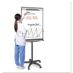 Outlet Tripod Extension Bar 69 in. to 78 in. High Magnetic Dry-Erase Easel - Black/Silver Office Presentation Supplies
