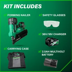 New NR3675DDM 36V MultiVolt Lithium-Ion Cordless Forming Nailer Kit (2.5 Ah/5 Ah) Nailers & Staplers