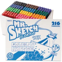 Clearance Scented Stix Fine Bullet Tip Watercolor Marker Set School Pack - Assorted Colors (216/Set) Pens, Pencils & Markers