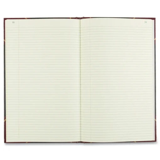Texthide 14 x 8.5 Sheets 1-Subject Medium/College Rule Record Book - Black/Burgundy Cover Recordkeeping & Forms