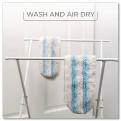 Clearance 9.25 in. x 4.38 in. H2prO Flat Mop Head Replacement - Blue/White (2/Pack, 6 Packs/Carton) Cleaning & Janitorial Supplies