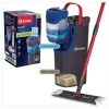 Sale Up to 56 in. Black/Red Handle 9.25 in. x 4.38 in. White/Blue Microfiber Head H2Pro Flat Mop System Cleaning & Janitorial Supplies