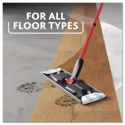 Sale Up to 56 in. Black/Red Handle 9.25 in. x 4.38 in. White/Blue Microfiber Head H2Pro Flat Mop System Cleaning & Janitorial Supplies