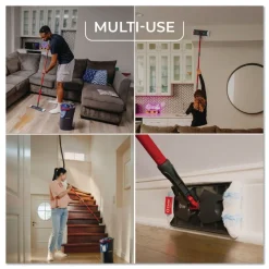 Sale Up to 56 in. Black/Red Handle 9.25 in. x 4.38 in. White/Blue Microfiber Head H2Pro Flat Mop System Cleaning & Janitorial Supplies