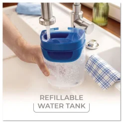 Sale Up to 56 in. Black/Red Handle 9.25 in. x 4.38 in. White/Blue Microfiber Head H2Pro Flat Mop System Cleaning & Janitorial Supplies