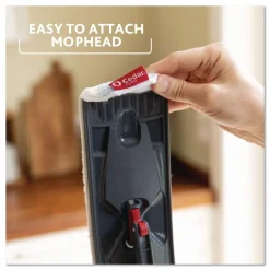 Sale Up to 56 in. Black/Red Handle 9.25 in. x 4.38 in. White/Blue Microfiber Head H2Pro Flat Mop System Cleaning & Janitorial Supplies