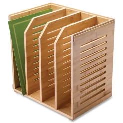 Discount Bamboo Magazine File 14.09 x 14.41 x 14.41 Brown Filing & Folders