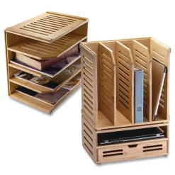 Discount Bamboo Magazine File 14.09 x 14.41 x 14.41 Brown Filing & Folders