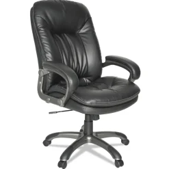 Outlet Executive Swivel/Tilt Leather High-Back Chair (Fixed Arched Arms/Black) Office Furniture & Lighting