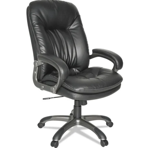 Outlet Executive Swivel/Tilt Leather High-Back Chair (Fixed Arched Arms/Black) Office Furniture & Lighting