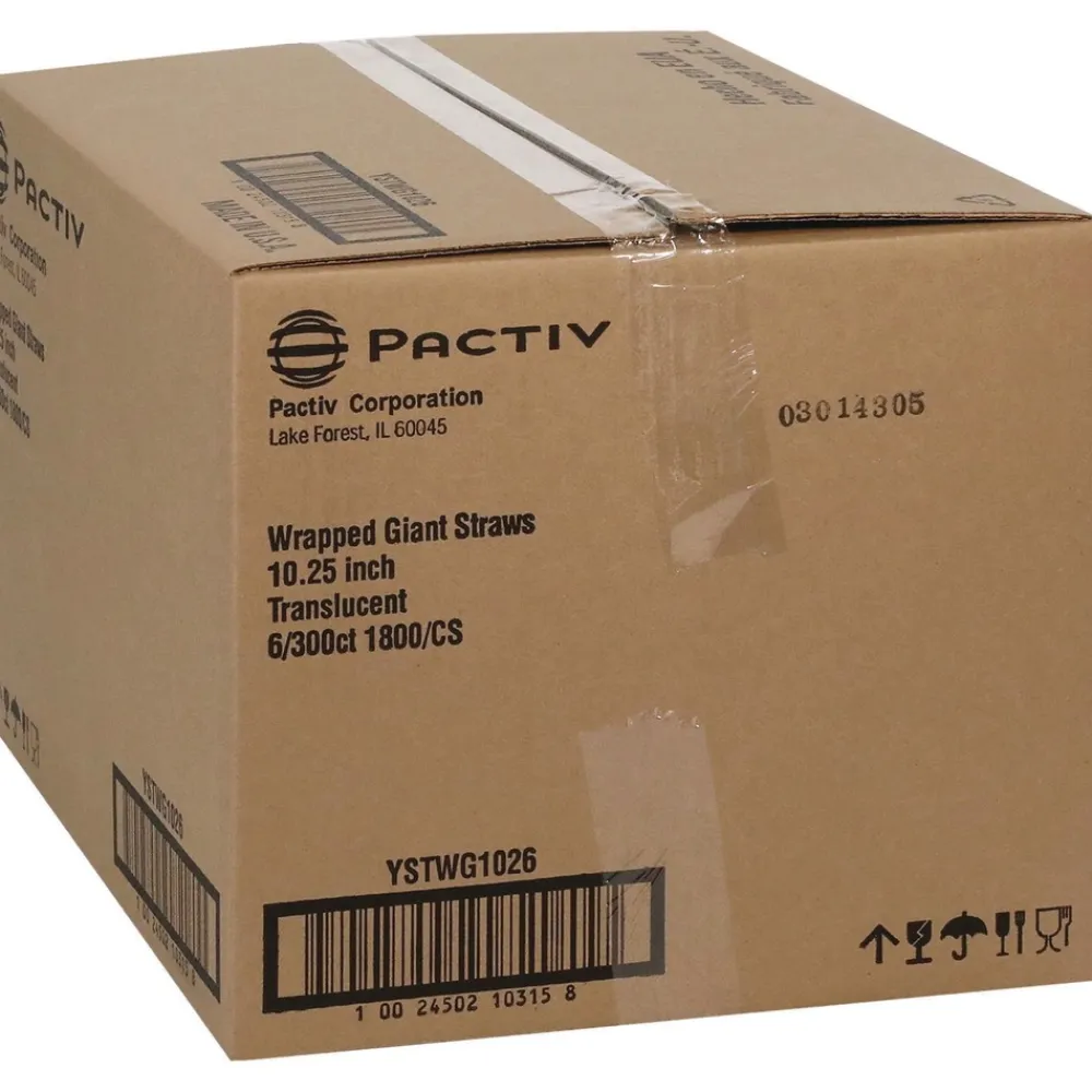 Online 10.25 in. Giant Paper-Wrapped Straw - Translucent (1800/Carton) Tabletop And Serveware