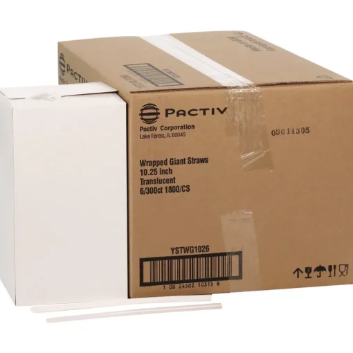 Online 10.25 in. Giant Paper-Wrapped Straw - Translucent (1800/Carton) Tabletop And Serveware