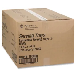 Best 18 in. x 14 in. Laminated Foam Serving Tray - White (100/Carton) Tabletop And Serveware