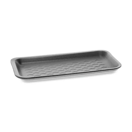 Outlet 8.38 in. x 4.5 in. x 0.69 in. No. 17S Foam Supermarket Tray - Black (1000/Carton) Tabletop And Serveware