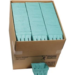5.5 in. x 5.5 in. x 3.25 in. Quart Berigard Molded Fiber Berry Basket - Green (297/Carton) Tabletop And Serveware