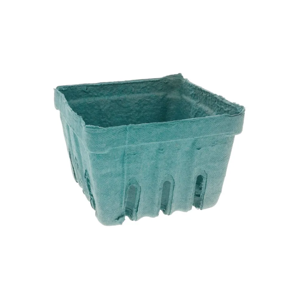5.5 in. x 5.5 in. x 3.25 in. Quart Berigard Molded Fiber Berry Basket - Green (297/Carton) Tabletop And Serveware