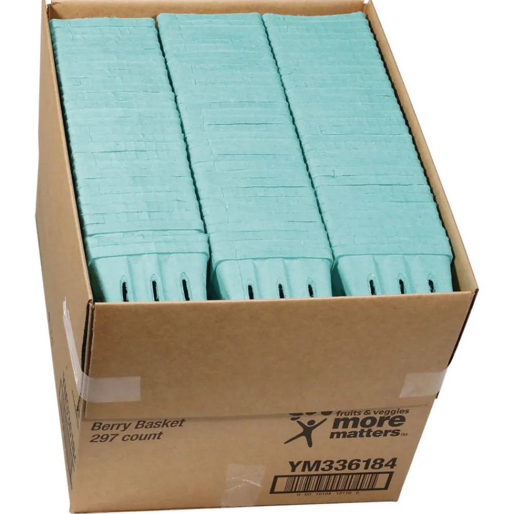 5.5 in. x 5.5 in. x 3.25 in. Quart Berigard Molded Fiber Berry Basket - Green (297/Carton) Tabletop And Serveware