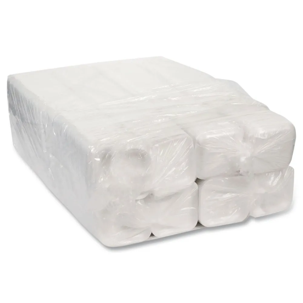 Clearance 5.1 in. x 5.1 in. x 0.65 in. #1S Foam Supermarket Tray - White (1000/Carton) Tabletop And Serveware