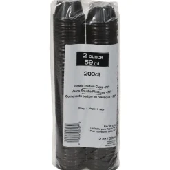 Sale 2 oz. Plastic Portion Cup - Black (2400/Carton) Tabletop And Serveware