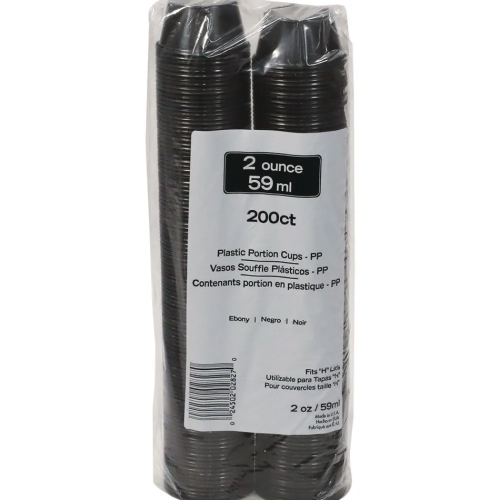 Sale 2 oz. Plastic Portion Cup - Black (2400/Carton) Tabletop And Serveware