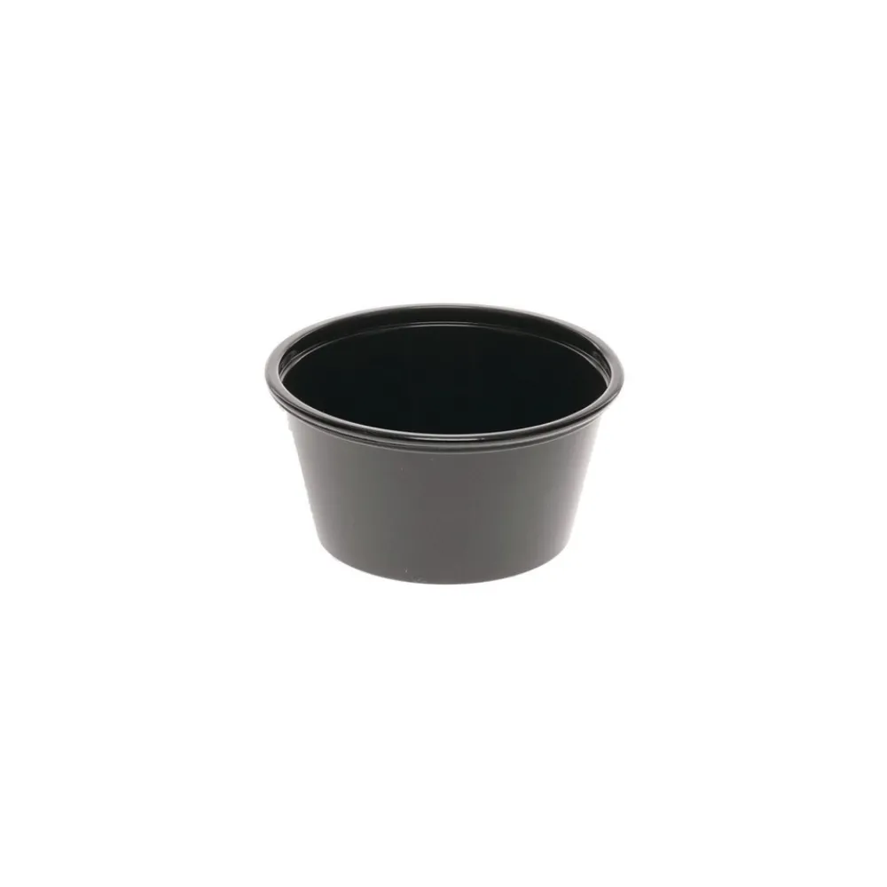 Sale 2 oz. Plastic Portion Cup - Black (2400/Carton) Tabletop And Serveware