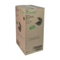 Discount EarthChoice 5.75 in. x 5.95 in. x 3.1 in. Microwavable MFPP Plastic Hinged Lid Container With SmartLock - Black (400/Carton) Tabletop And Serveware