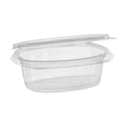 Sale EarthChoice 4.92 in. x 5.87 in. x 1.89 in. 12 oz. Recycled PET Hinged Plastic Container - Clear (200/Carton) Tabletop And Serveware