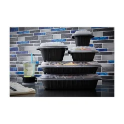 Discount EarthChoice Entree2Go 11.75 in. x 8.75 in. x 2.13 in. 64 oz. Plastic Takeout Container - Black (200/Carton) Tabletop And Serveware