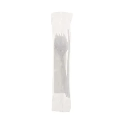 Online Mediumweight Plastic Fieldware Cutlery Napkin/Spork/Straw Kit - White (1000/Carton) Tabletop And Serveware