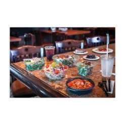 YCA910240000 EarthChoice 24 oz. Recycled PET Hinged Container - Clear (280/Carton) Tabletop And Serveware