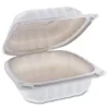 Clearance YCN806000000 EarthChoice SmartLock 6 in. x 6 in. x 3.1 in. Microwaveable MFPP Hinged Lid Containers - White (400/Carton) Tabletop And Serveware