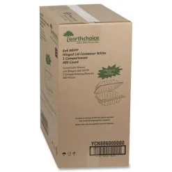 Clearance YCN806000000 EarthChoice SmartLock 6 in. x 6 in. x 3.1 in. Microwaveable MFPP Hinged Lid Containers - White (400/Carton) Tabletop And Serveware