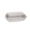 Y6710PET 9.8 in. x 7.8 in. x 1.3 in. 46 oz. Classic Carry-Out Aluminum Container with PET Dome Lid - Silver/Clear (50/Carton) Tabletop And Serveware