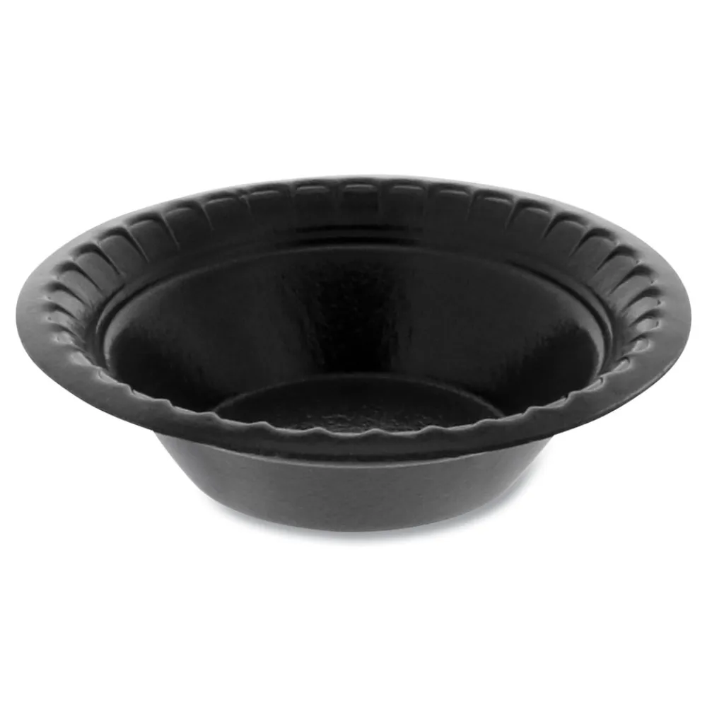 YTKB00040000 4 oz. Placesetter Deluxe Laminated Foam Dinnerware Bowl - Black (1250/Carton) Tabletop And Serveware
