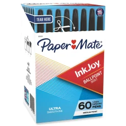 Hot Medium 1 mm InkJoy 50ST Stick Ballpoint Pen - Black Ink/Clear Barrel (60/Pack) Pens, Pencils & Markers