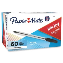 Hot Medium 1 mm InkJoy 50ST Stick Ballpoint Pen - Black Ink/Clear Barrel (60/Pack) Pens, Pencils & Markers